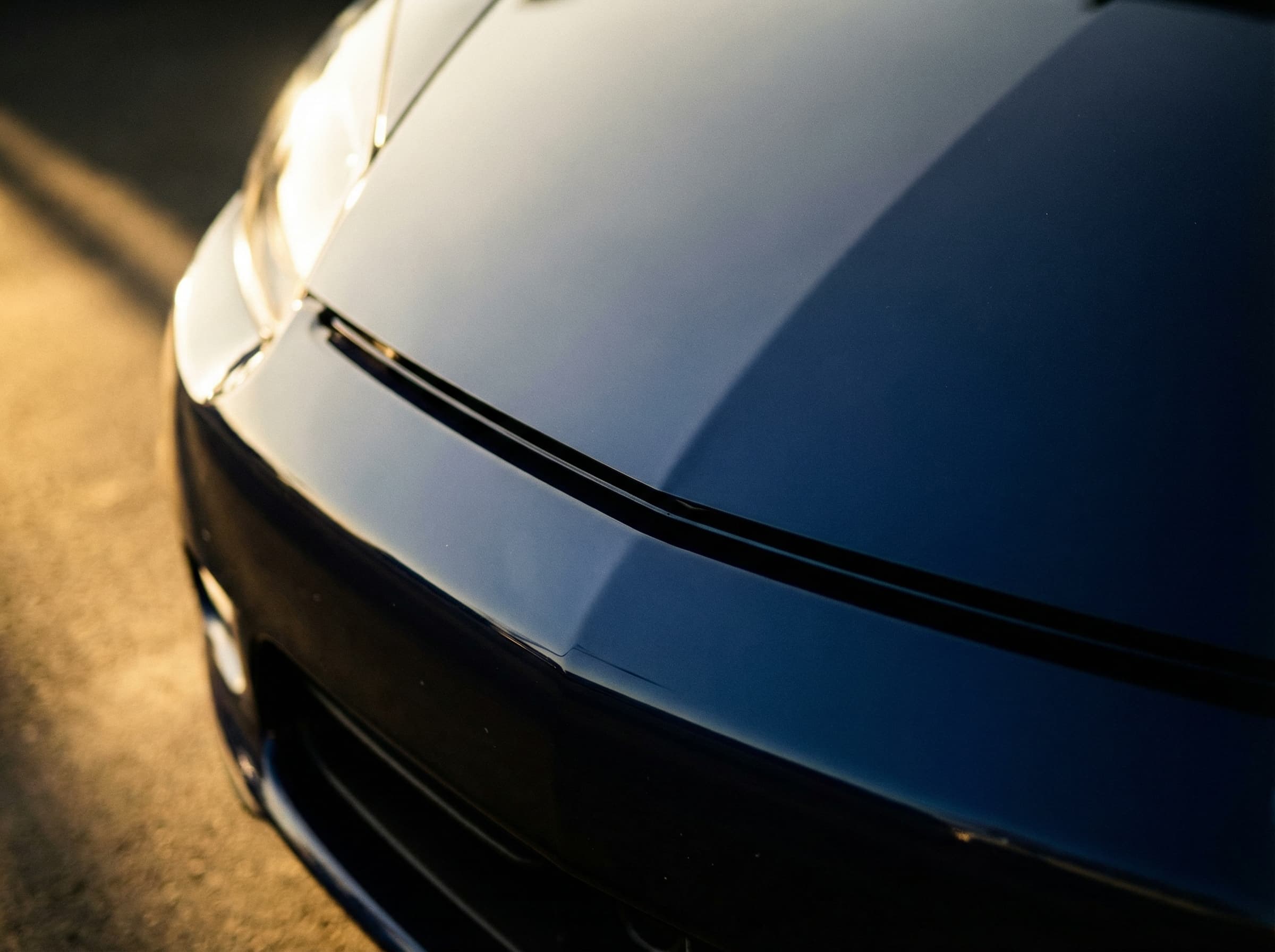 Paint protection film applied to vehicle bonnet