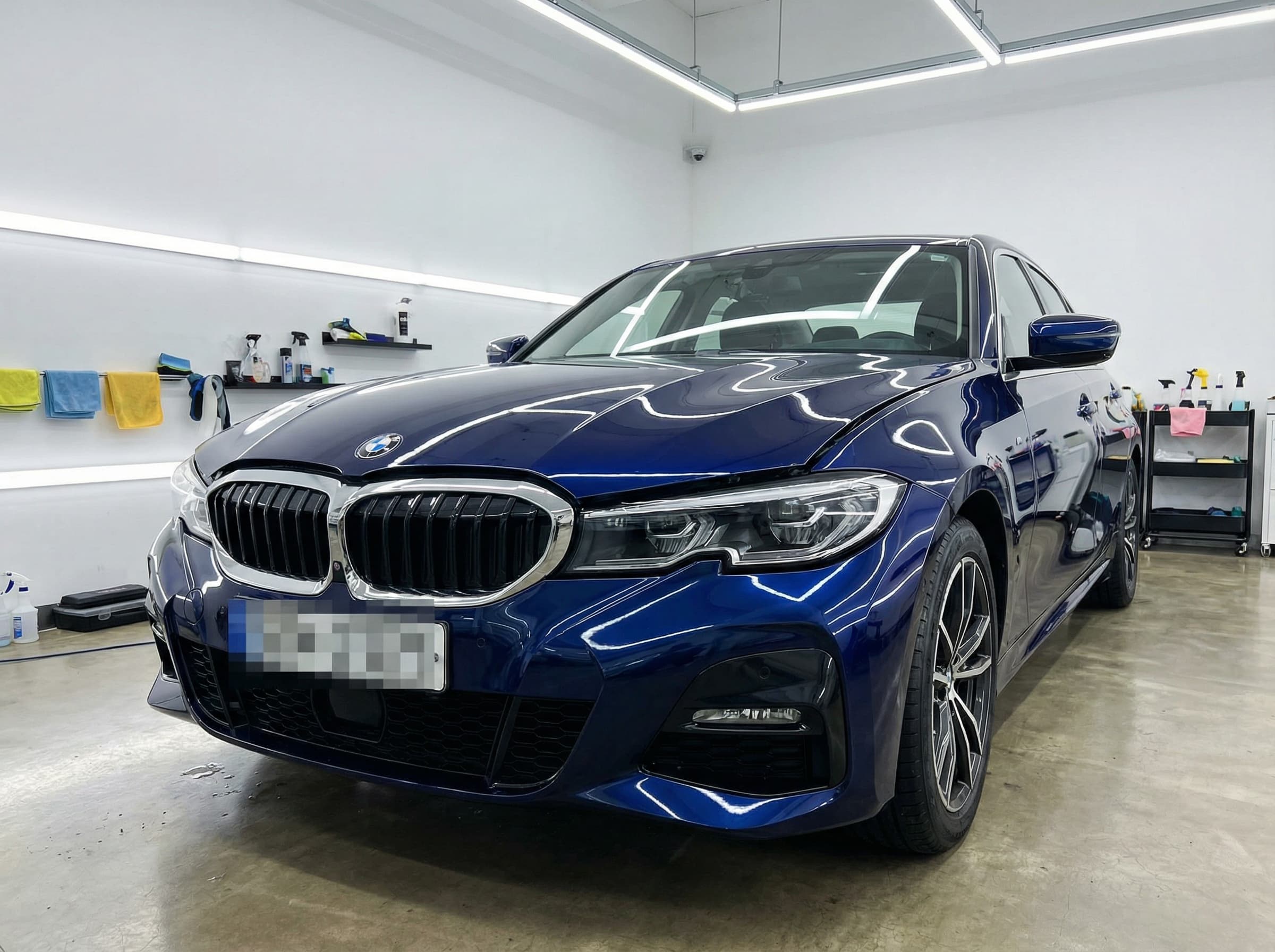 Full front PPF coverage — bonnet, bumper, guards, headlights, and mirrors